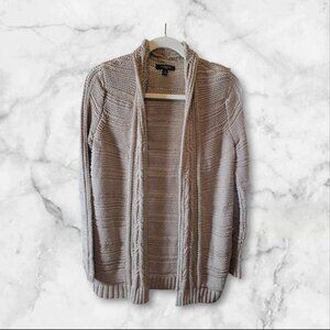 Women's Ann Taylor Tan Gold Open Front Cardigan M Fall Winter Sweater